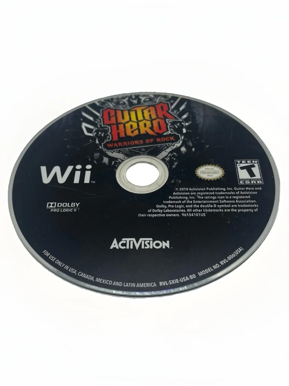 Guitar Hero Warriors of Rock (Nintendo Wii, 2010) Tested - Working - Disc Only